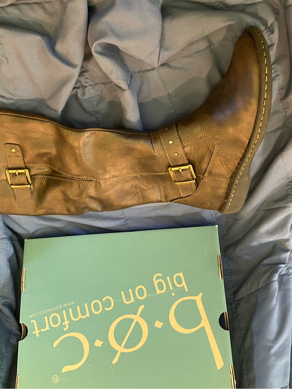 b.o.c. Women's Brown Mid-Calf Leather Boots with Buckle Detail - Picture 5 of 7